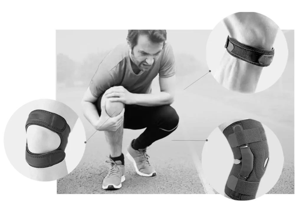 SnugGrab™ SK1 - Cinghia di supporto per ginocchio in silicone | NAROO Maschere sportive